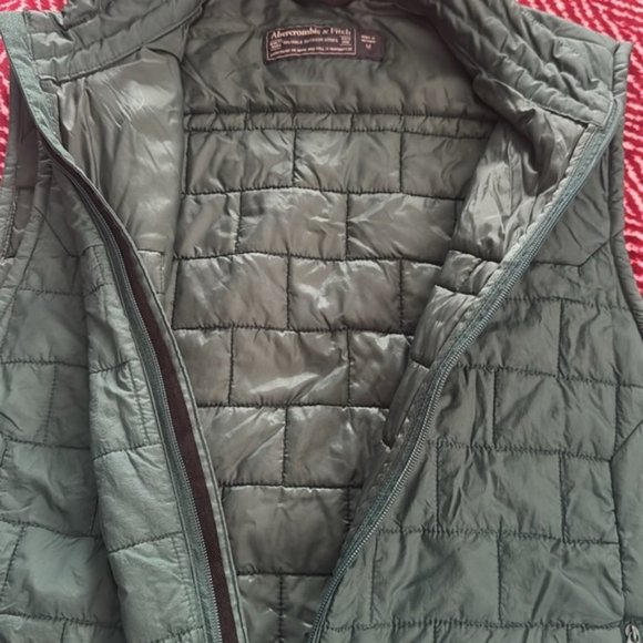 Vintage Abercrombie & Fitch Down Quilted Vest Jacket Mens Size M Green - Picture 4 of 9